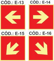 SETAS INDICATIVAS  DE LOCALIZAÇÃO DOS EQUIPAMENTOS DE COMBATE A INCÊNDIO E/OU AKARNE